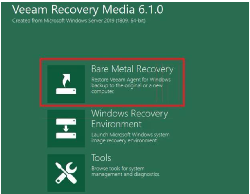 Veeam Recovery Media: Bare Metal Recovery