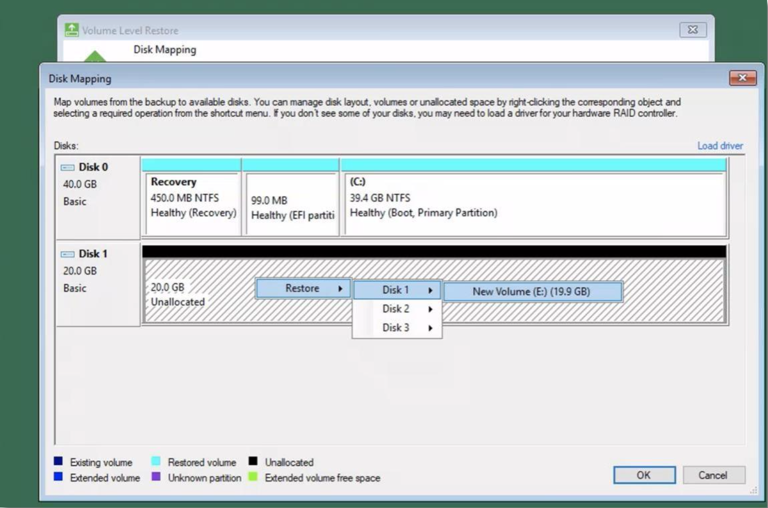 Вікно Customize Disk Mapping